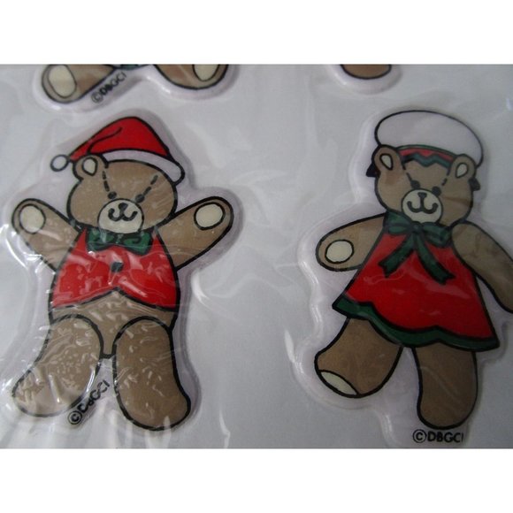 Christmas Teddy Bear Puffy Stickers Vintage 80s DBGCI EUC New Other - Picture 7 of 12